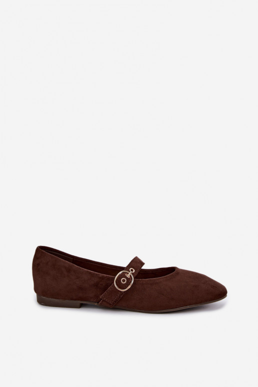 Bailarinas estilo Mary Jane en color chocolate Nolenne