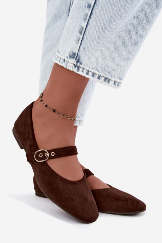 Bailarinas estilo Mary Jane en color chocolate Nolenne