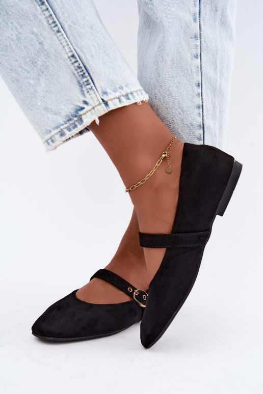 Bailarinas estilo Mary Jane en color negro Nolenne