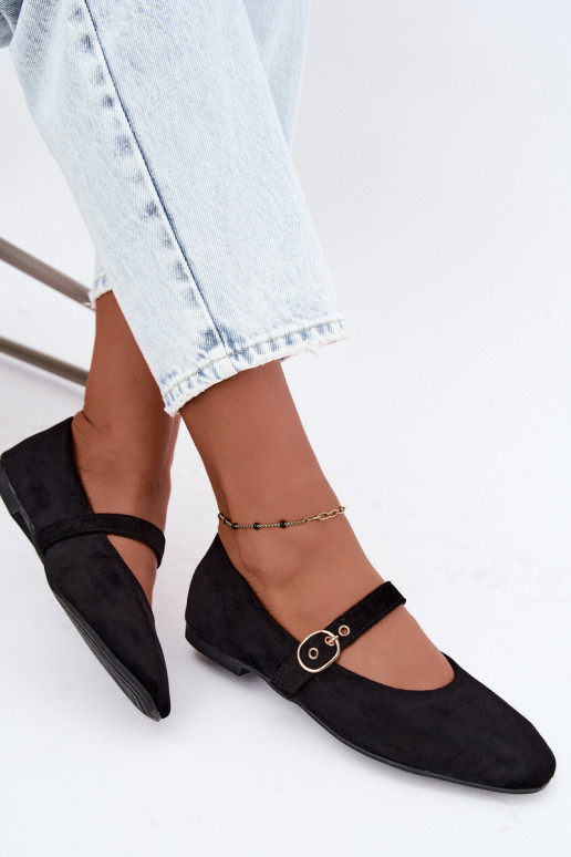 Bailarinas estilo Mary Jane en color negro Nolenne