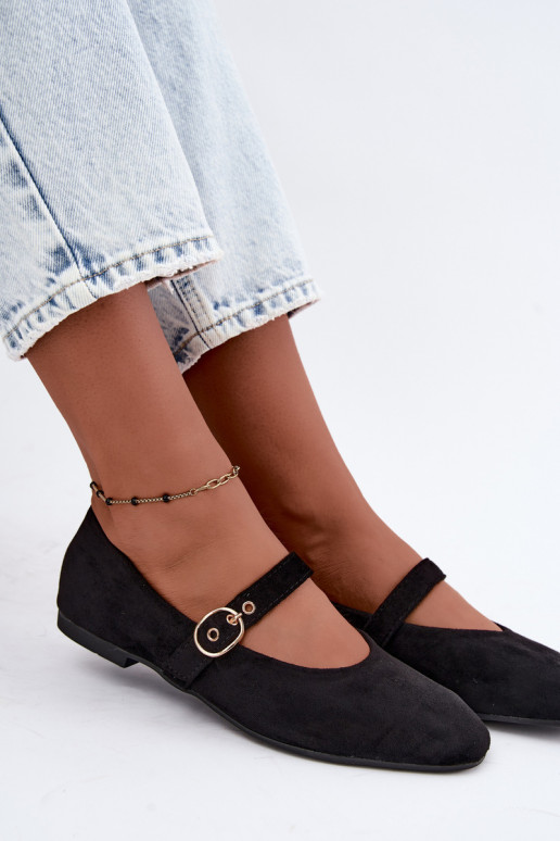 Bailarinas estilo Mary Jane en color negro Nolenne