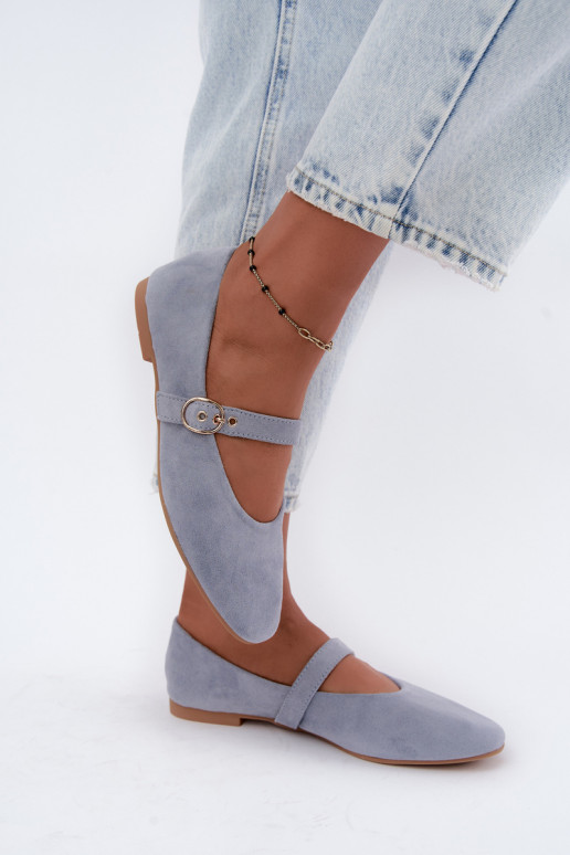 Bailarinas estilo Mary Jane en color azul Nolenne