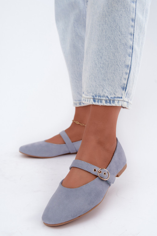 Bailarinas estilo Mary Jane en color azul Nolenne