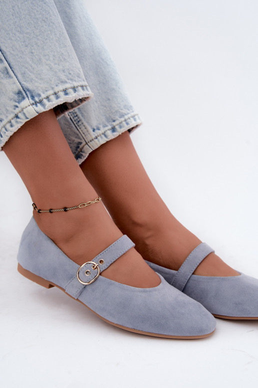 Bailarinas estilo Mary Jane en color azul Nolenne