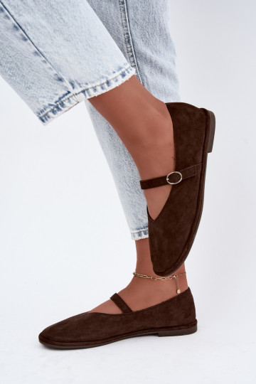 Bailarinas tipo barefoot con correas en color chocolate Rhoselle