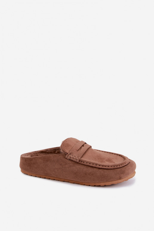 Mocasines para mujer con tacón abierto, forrados en el interior, de color marrón Sabrielle