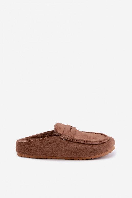 Mocasines para mujer con tacón abierto, forrados en el interior, de color marrón Sabrielle