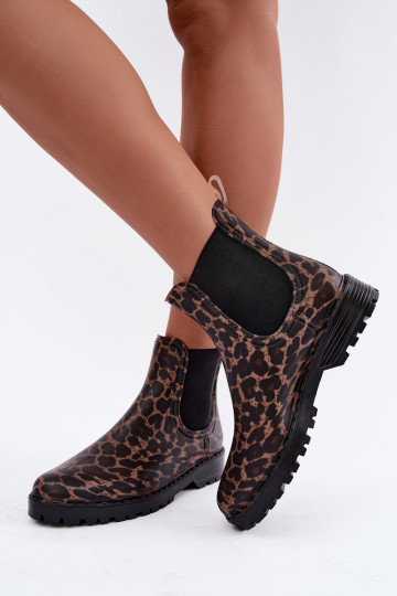 Botas de goma para mujer con inserciones elásticas y estampado de leopardo Ciariel