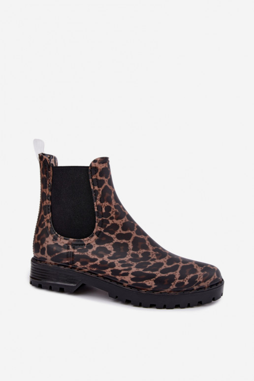Botas de goma para mujer con inserciones elásticas y estampado de leopardo Ciariel