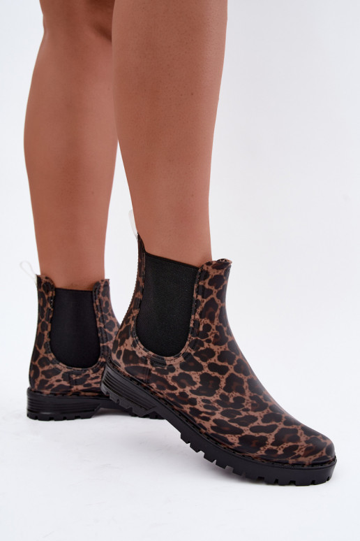 Botas de goma para mujer con inserciones elásticas y estampado de leopardo Ciariel