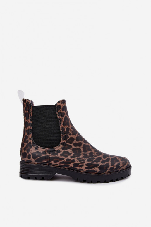 Botas de goma para mujer con inserciones elásticas y estampado de leopardo Ciariel