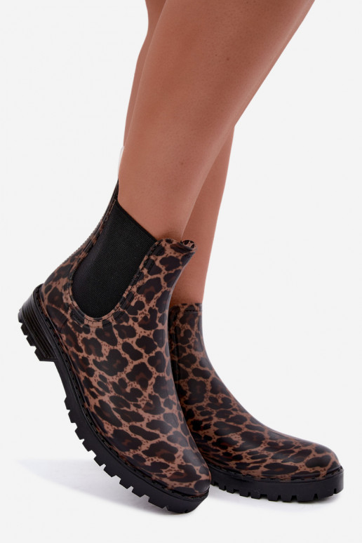 Botas de goma para mujer con inserciones elásticas y estampado de leopardo Ciariel