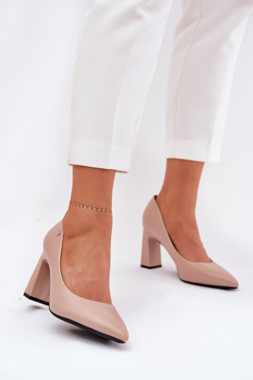 Zapatos de tacón de estilo elegante Vinceza 62221 color arena 2