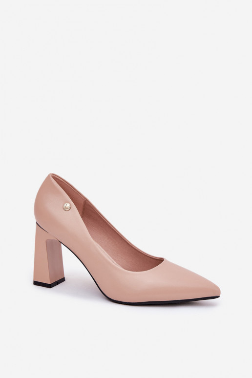 Zapatos de tacón de estilo elegante Vinceza 62221 color arena