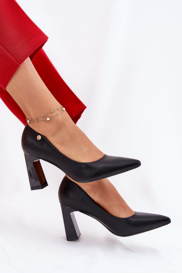 Zapatos de tacón de estilo elegante Vinceza 62221 color negro