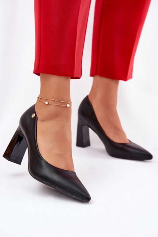 Zapatos de tacón de estilo elegante Vinceza 62221 color negro