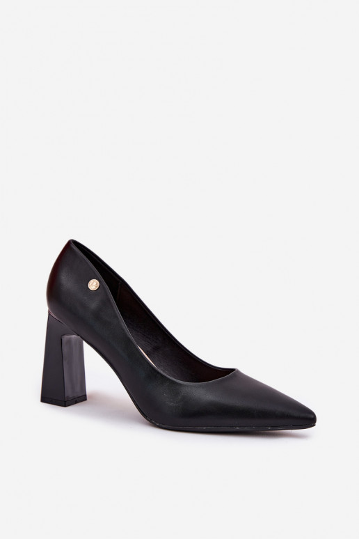 Zapatos de tacón de estilo elegante Vinceza 62221 color negro