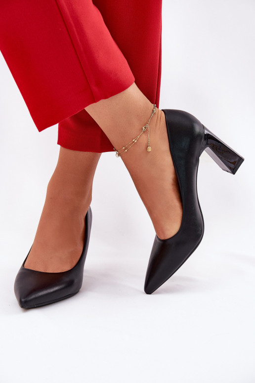 Zapatos de tacón de estilo elegante Vinceza 62221 color negro