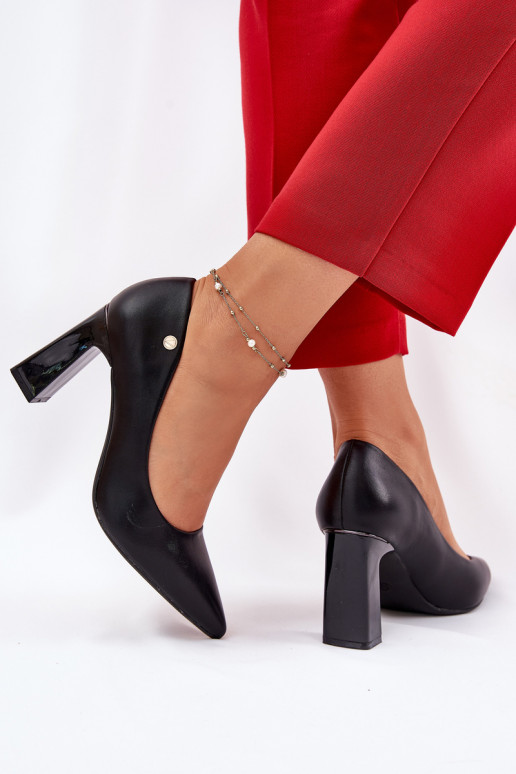 Zapatos de tacón de estilo elegante Vinceza 62221 color negro