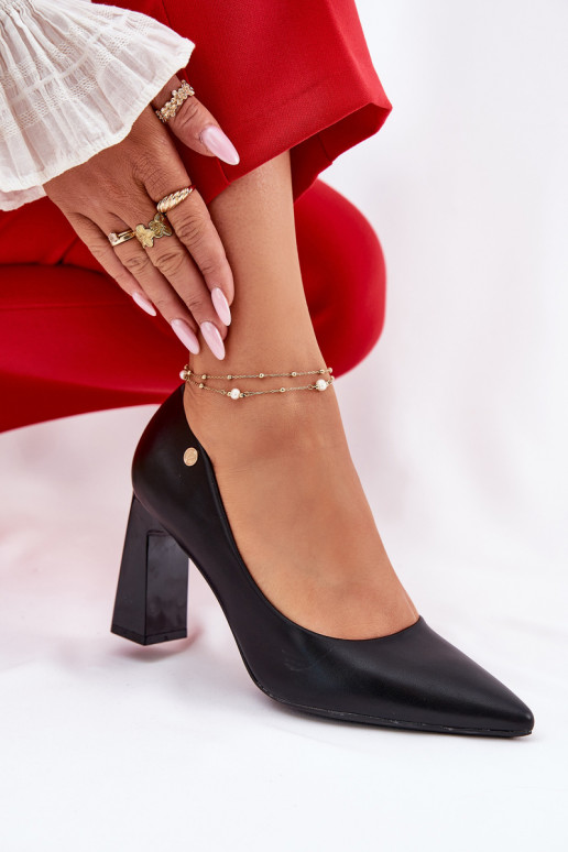Zapatos de tacón de estilo elegante Vinceza 62221 color negro