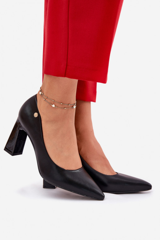 Zapatos de tacón de estilo elegante Vinceza 62221 color negro