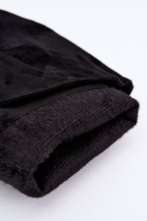 botas altas forradas con volantes y tacones finos en color negro Auretta
