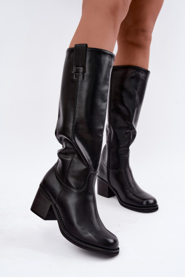 botas altas forradas con tacón en color negro Perrisa 2
