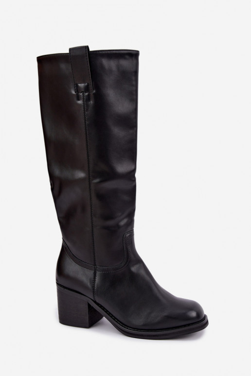 botas altas forradas con tacón en color negro Perrisa