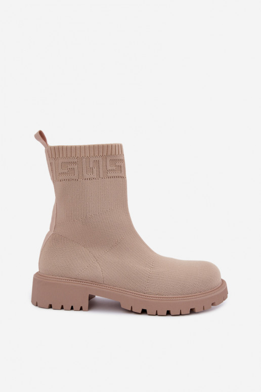 Botines de arena estilo calcetín con tacones anchos Isaline