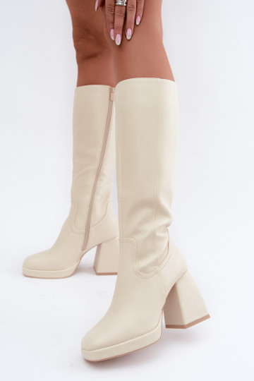 Botas largas de arena aisladas con tacones Leonelle 2