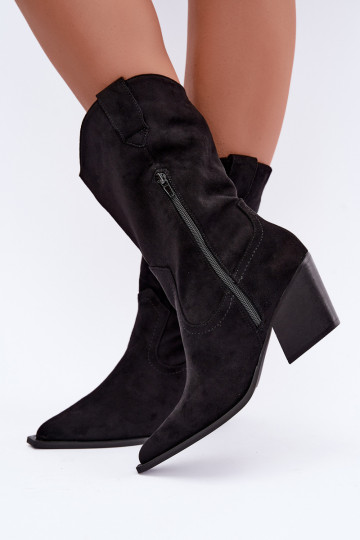 Botines negros aislados de estilo cowboy con tacones Serenza 2
