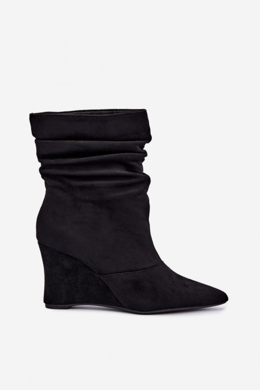 Botines negros arrugados con plataforma Thalene