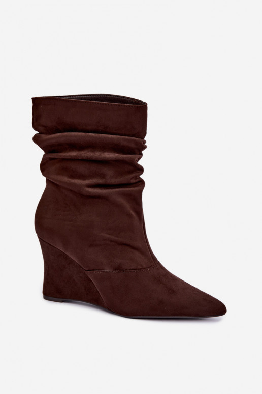 Botines marrones arrugados con plataforma Thalene