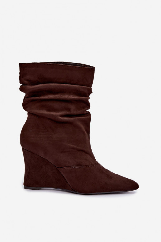 Botines marrones arrugados con plataforma Thalene