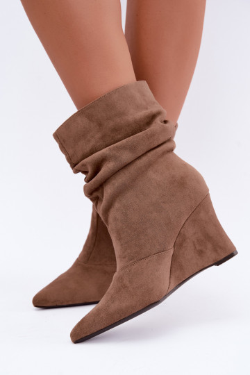 Botines de arena arrugados con plataforma Thalene