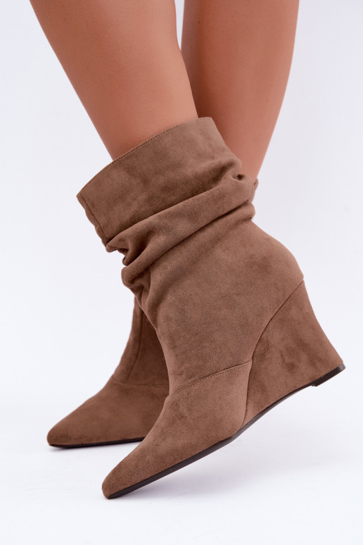 Botines de arena arrugados con plataforma Thalene