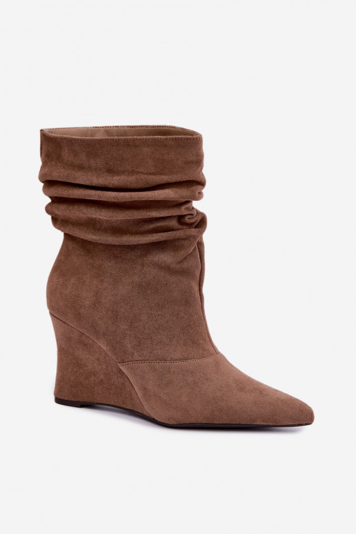 Botines de arena arrugados con plataforma Thalene