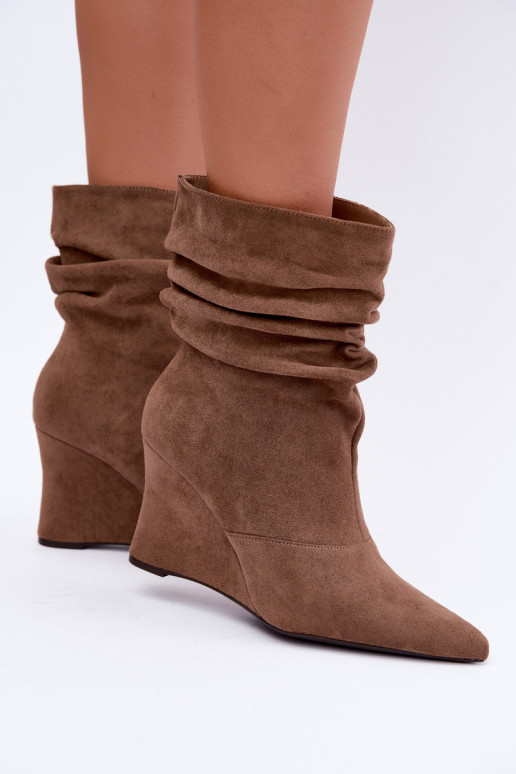 Botines de arena arrugados con plataforma Thalene