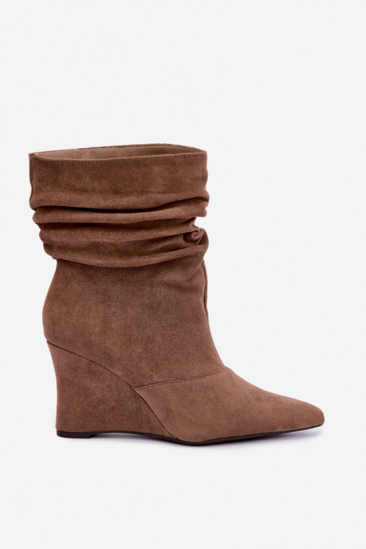 Botines de arena arrugados con plataforma Thalene
