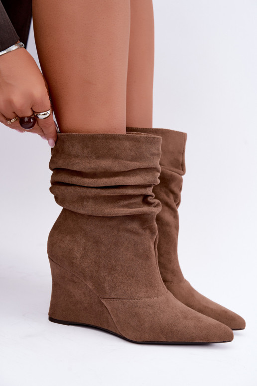 Botines de arena arrugados con plataforma Thalene