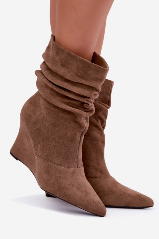 Botines de arena arrugados con plataforma Thalene