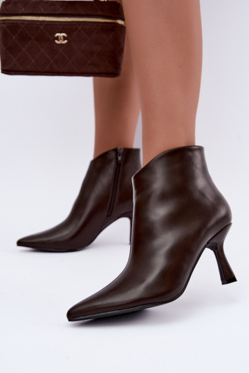 Botines de chocolate de punta Florenne