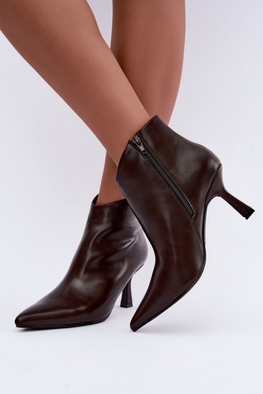 Botines de chocolate de punta Florenne