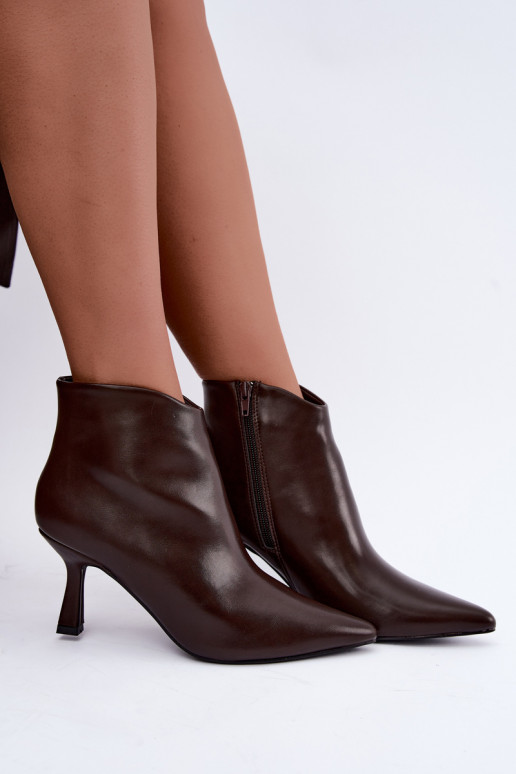 Botines de chocolate de punta Florenne