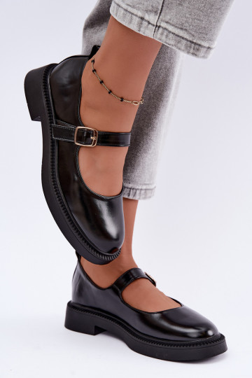 Zapatos negros con tacones anchos Lareine