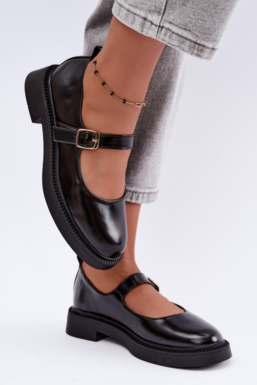 Zapatos negros con tacones anchos Lareine