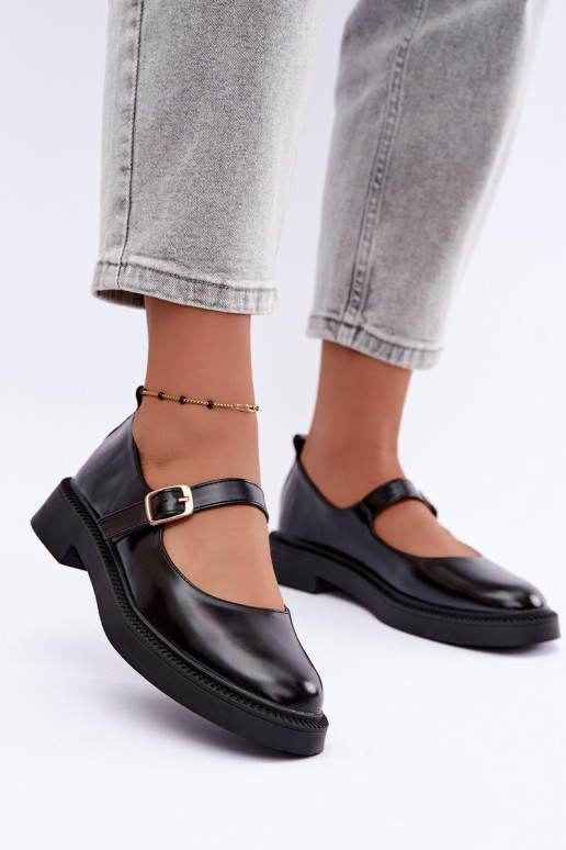Zapatos negros con tacones anchos Lareine