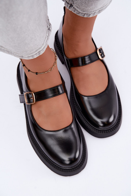 Zapatos negros con tacones anchos Lareine