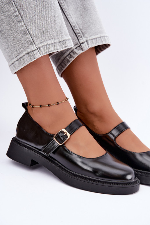 Zapatos negros con tacones anchos Lareine