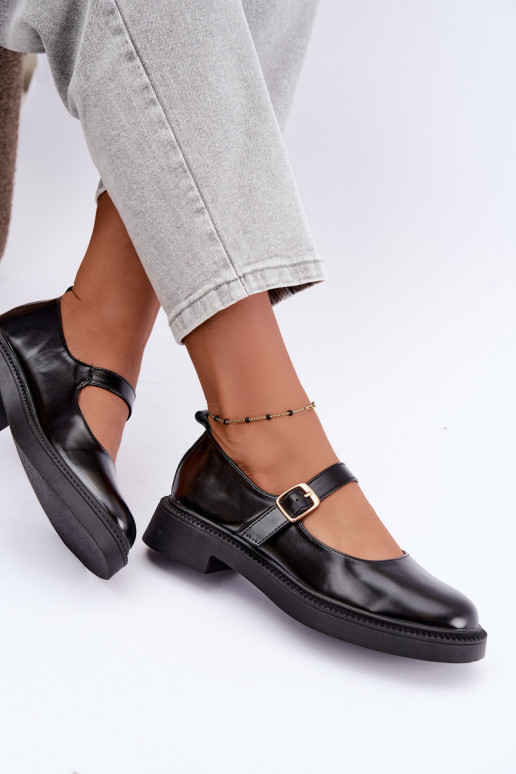 Zapatos negros con tacones anchos Lareine